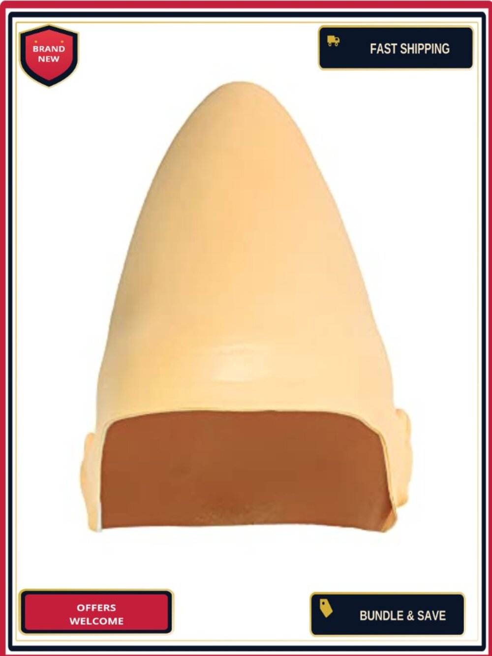 Latex Pointed Head Mask Cone Head Costume Accessory Halloween Cosplay Prank